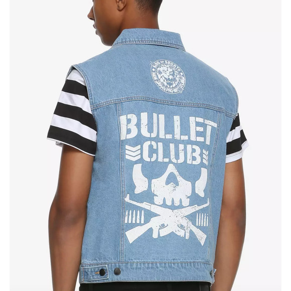 New Japan Pro Wrestling Bullet Club Denim Vest - Picture 1 of 5